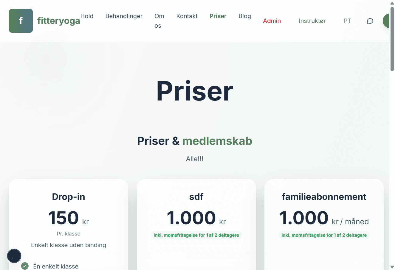Medlemskaber og priser - Holdstyring