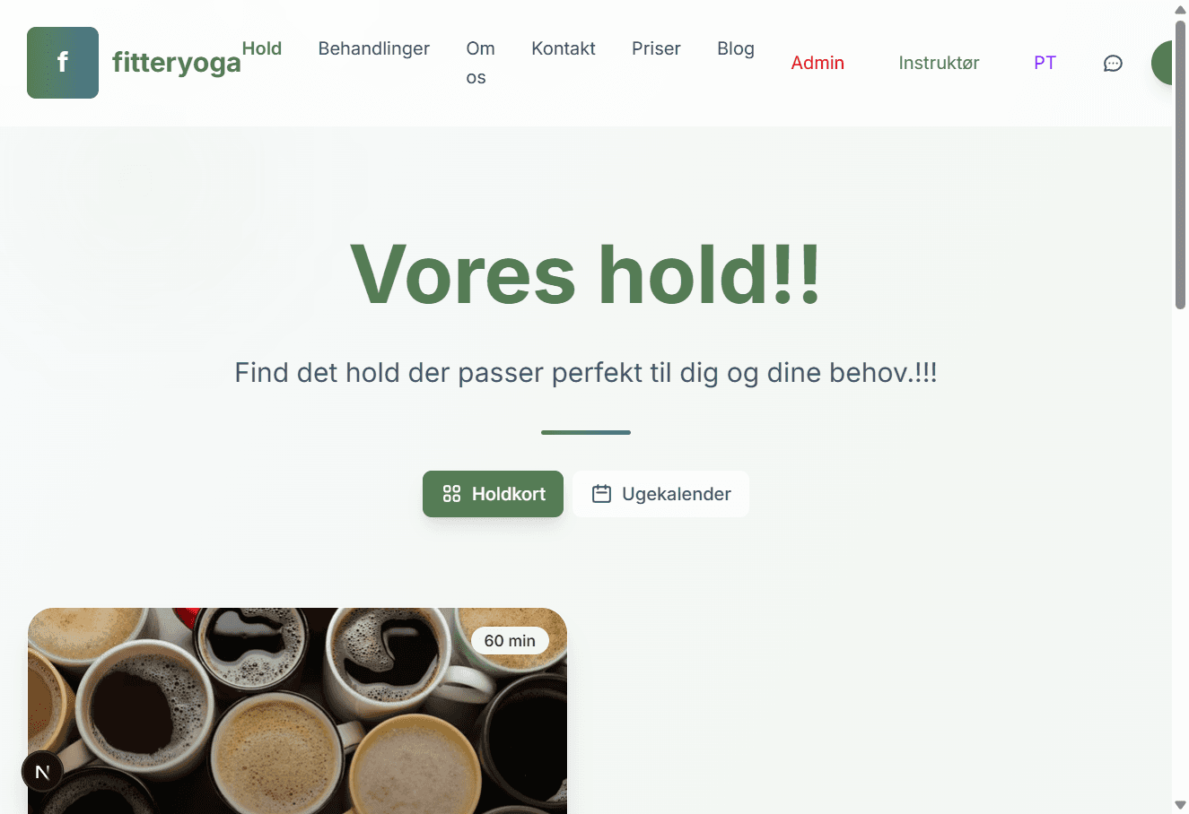 Online booking af hold - Holdstyring